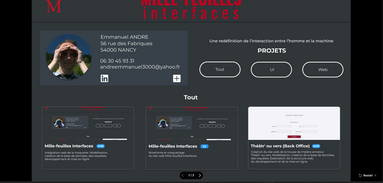 Copie d'écran du projet millefeuillesinterfaces.fr