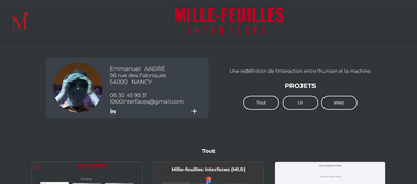 Copie d'écran du projet millefeuillesinterfaces.fr