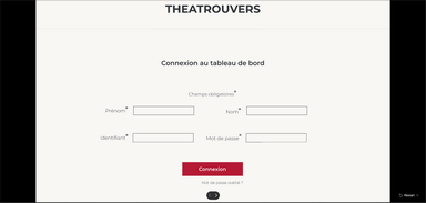 Copie d'écran du projet Théâtr' ou vers (Back Office)