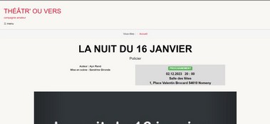 Copie d'écran du projet theatrouvers.com